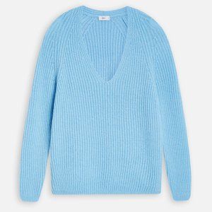 CLOSED - V-sweater with fisherman's rib made of very soft Italian alpaca mix yar